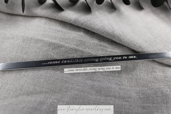 The "Invisible String" Double-Sided Lyric Cuff Bracelet