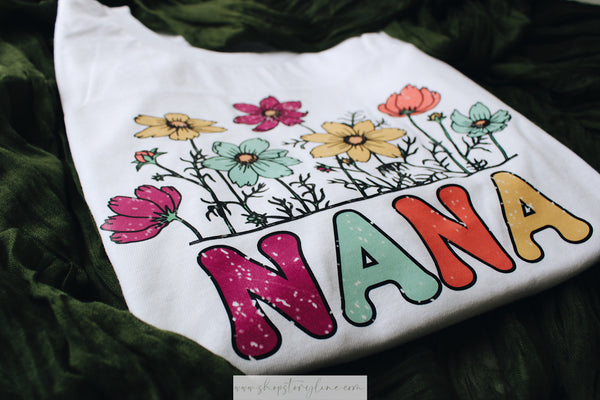 Nana Floral Tee - READY TO SHIP