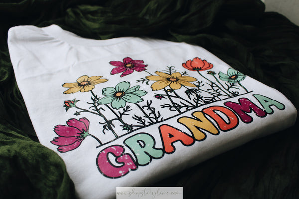 Grandma Floral Tee - READY TO SHIP