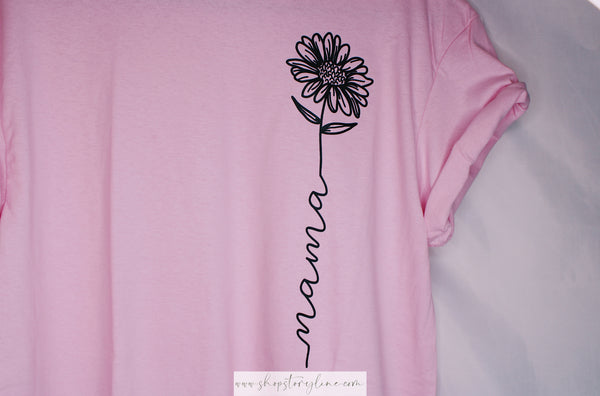 Mama Flower Stem Tee - READY TO SHIP