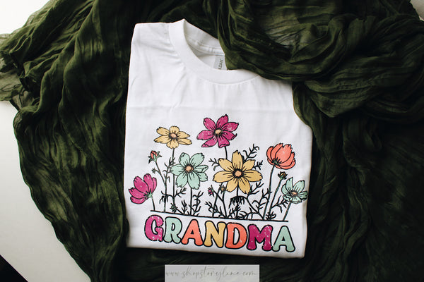 Grandma Floral Tee - READY TO SHIP