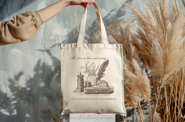 All’s Fair In Love And Poetry… Vintage Tote Bag