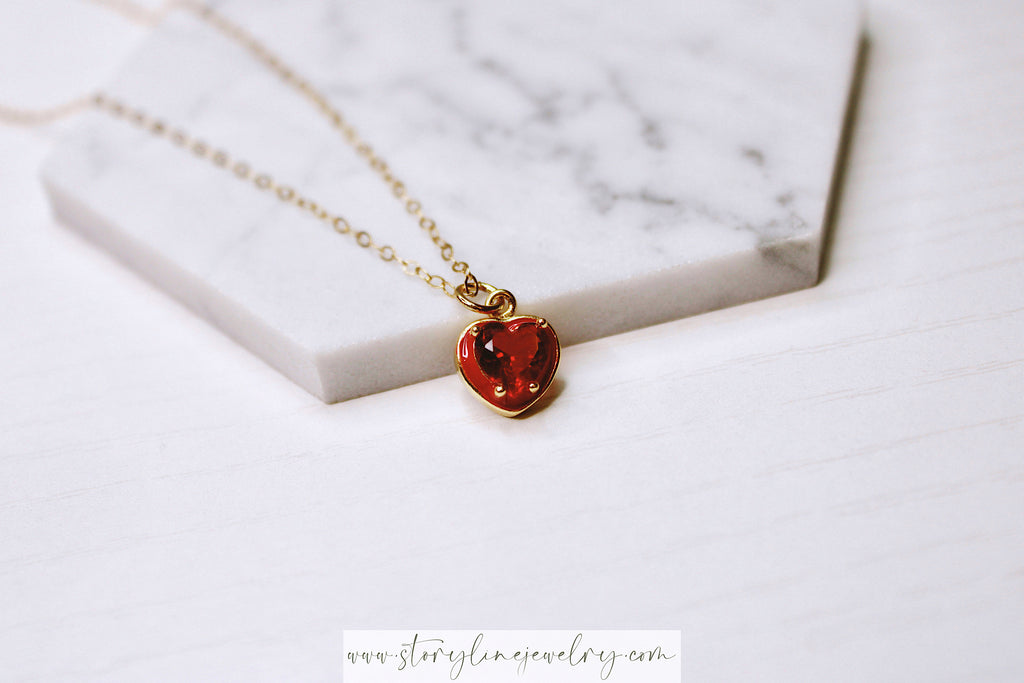 Burning RED Heart Necklace