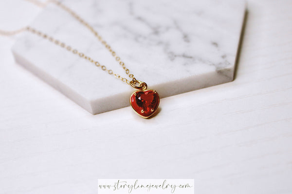 Burning RED Heart Necklace