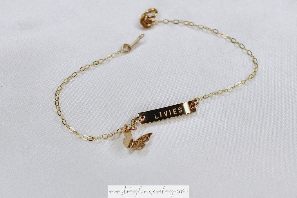 “Livies” Butterfly Bar Bracelet