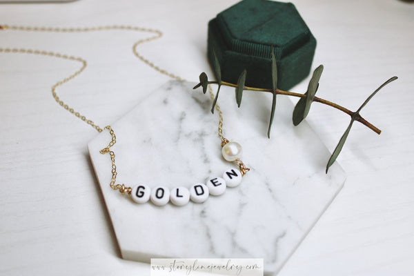 “Golden” Pearl Necklace