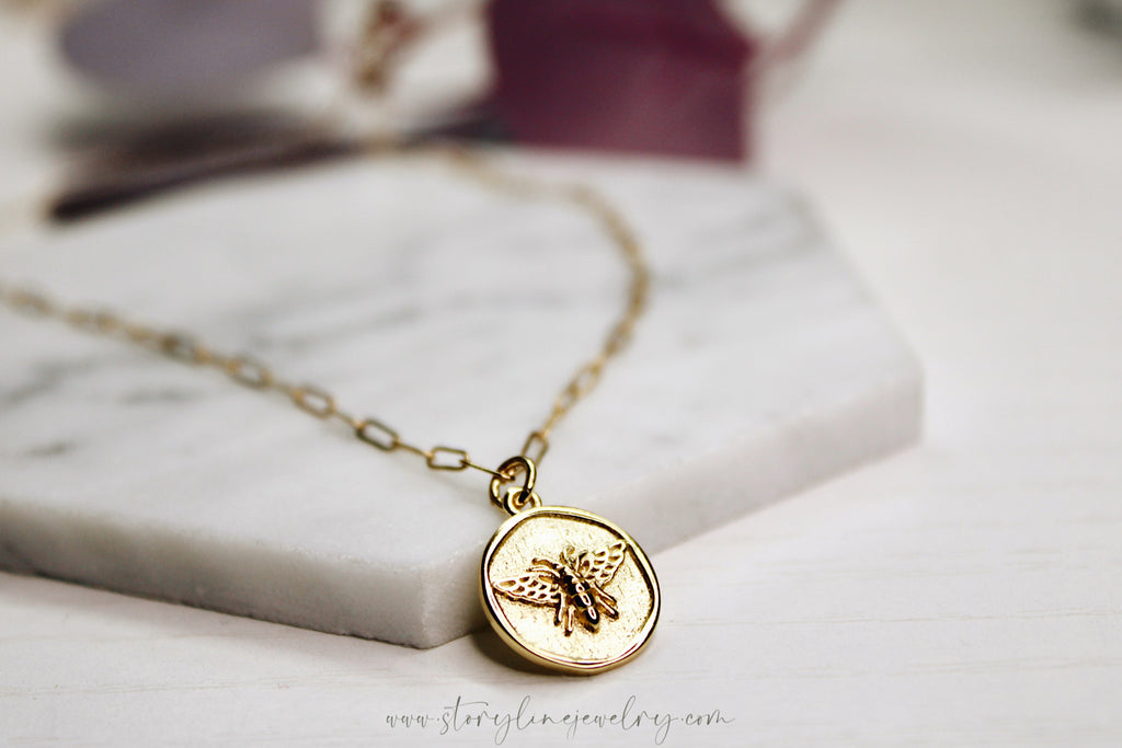 eye wax seal necklace charm - all seeing eye - gold wax seal jewelry