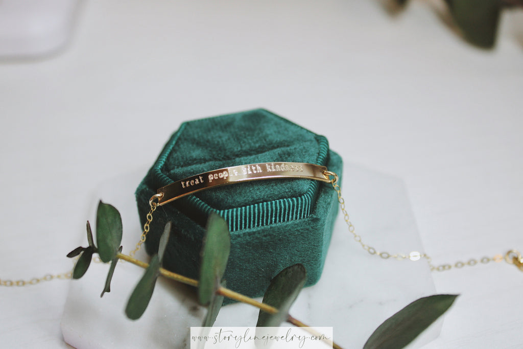Treat People With Kindness Bar Bracelet